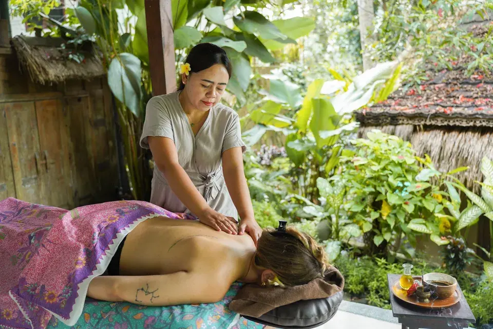A massage at the garden spa